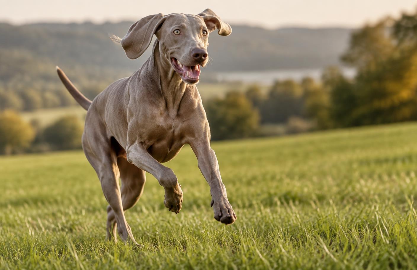Weimaraner ilustrando la guía